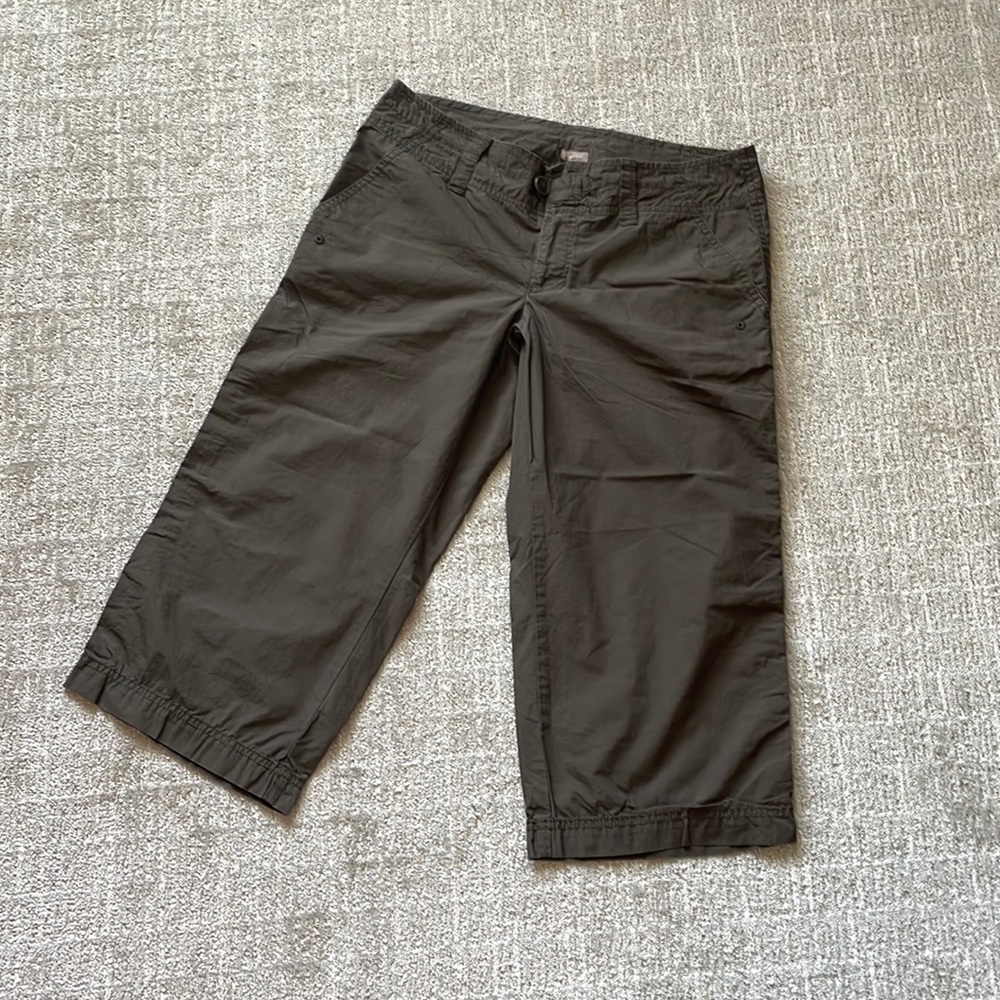 Halogen Dark Brown Capris, Long Shorts, Cropped Brown Capris, Straight leg